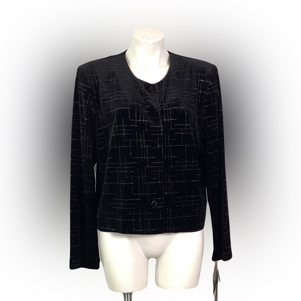 NWT-vintage Karin Stevens -velvet glitter jacket